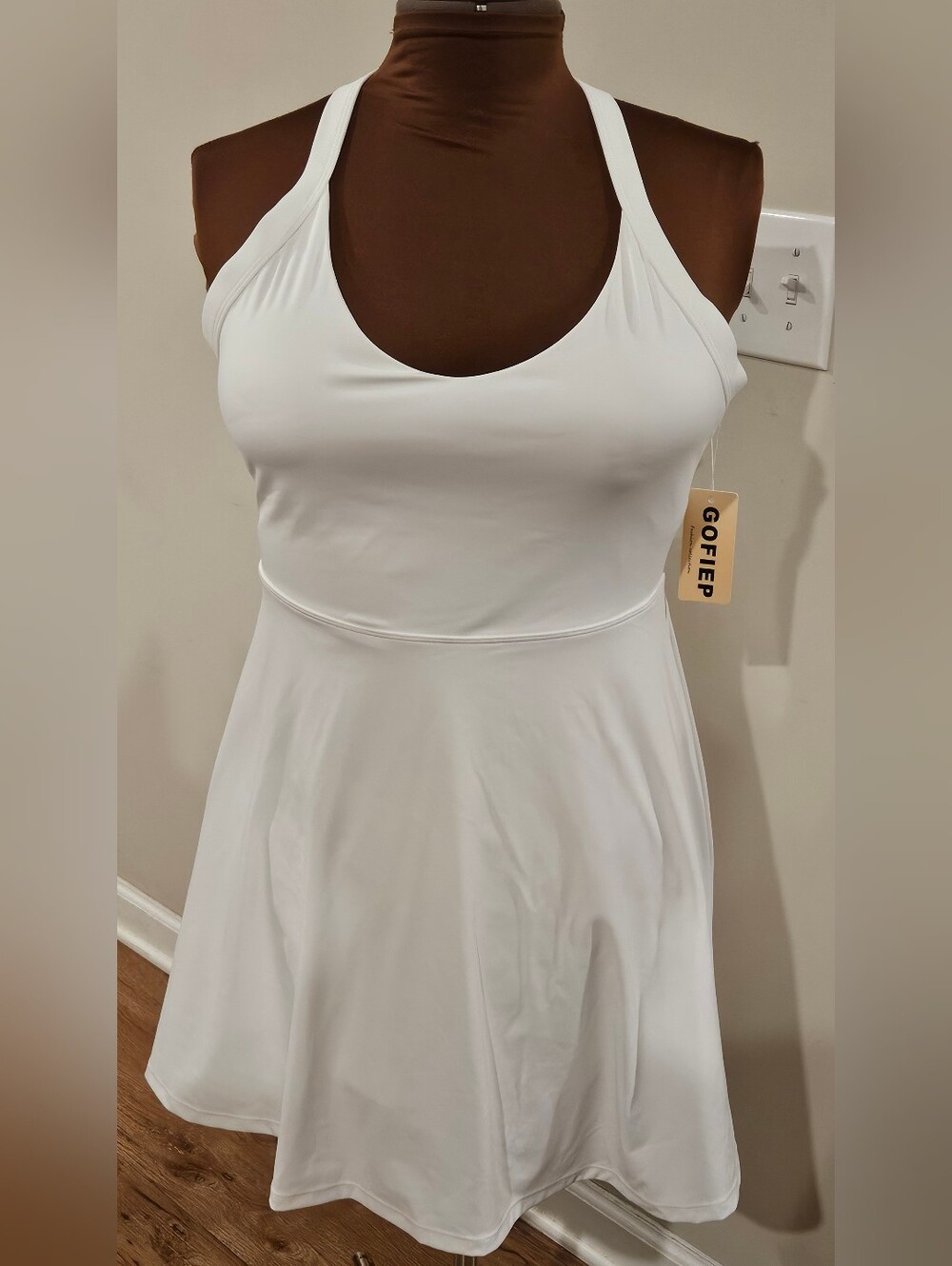 White Racerback Skater Dress